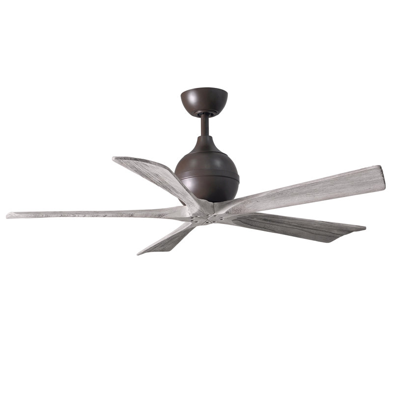 Ventilateur de plafond standard à 5 pales avec télécommande, 52", Bronze texturé, Bois de grange
