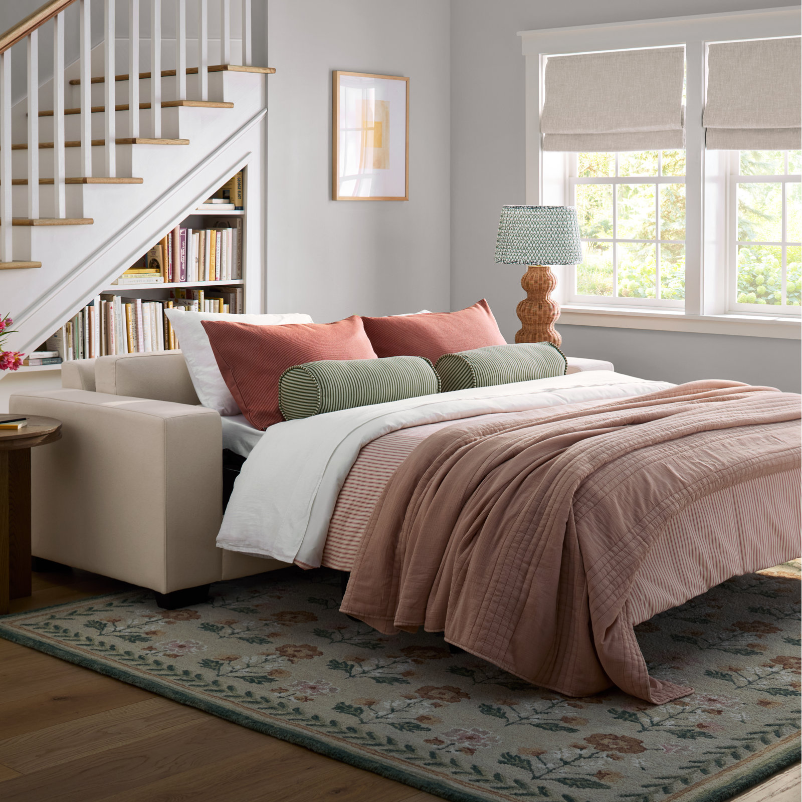 Cotton Quilt Set, Twin Quilt + 1 Standard Sham, Rust Pink