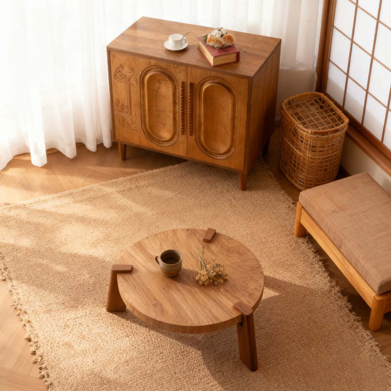 Wood Round Coffee Table