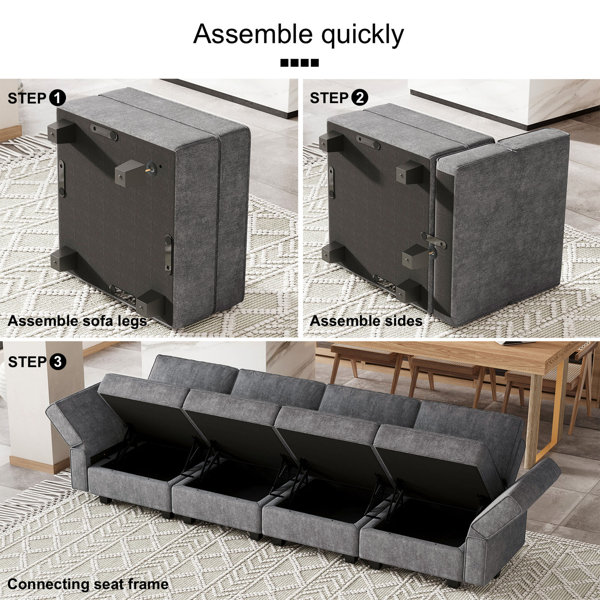 Latitude Run® Neemi Oversized Modular Sectional Sofa U Shaped Couch Set ...
