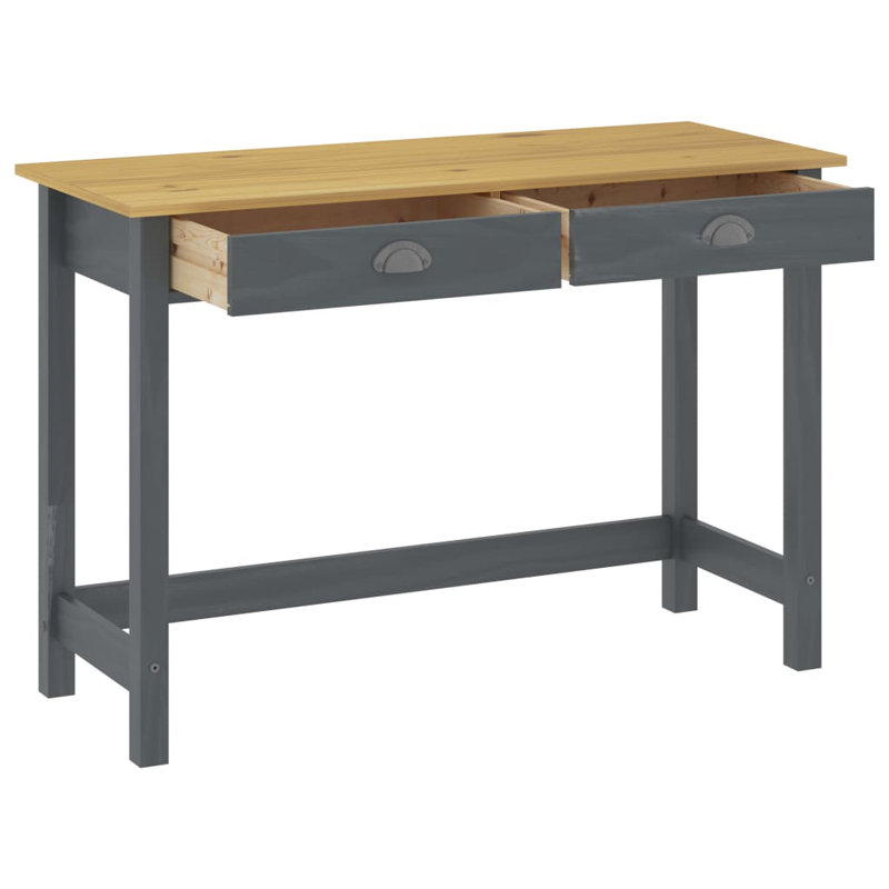 Fung 110cm Solid Wood Console Table, Grey, Brown