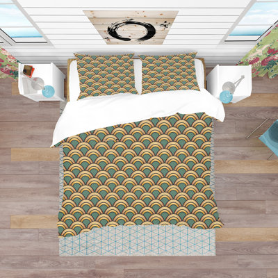 Art Deco Pattern - Contemporary Geometric Duvet Cover Set - Microfiber Polyester