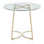 Table de salle à manger contemporaine / glam en acier doré avec plateau en verre transparent-1086820725