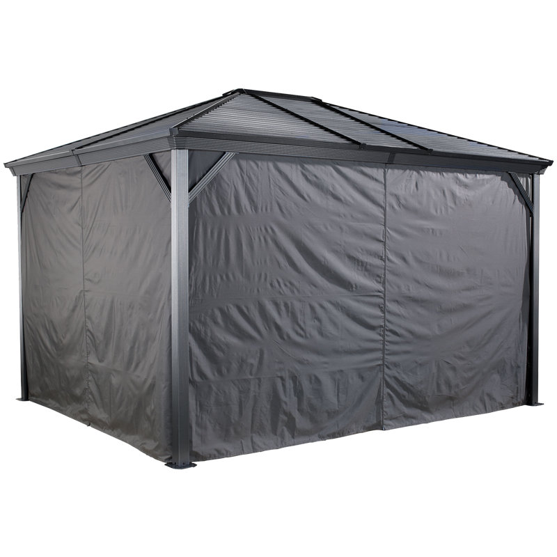 Rideaux gris Sojag pour abri de jardin Ventura, polyester, stores d'extérieur, H 77,16 po x l 107 po x P 107 po
