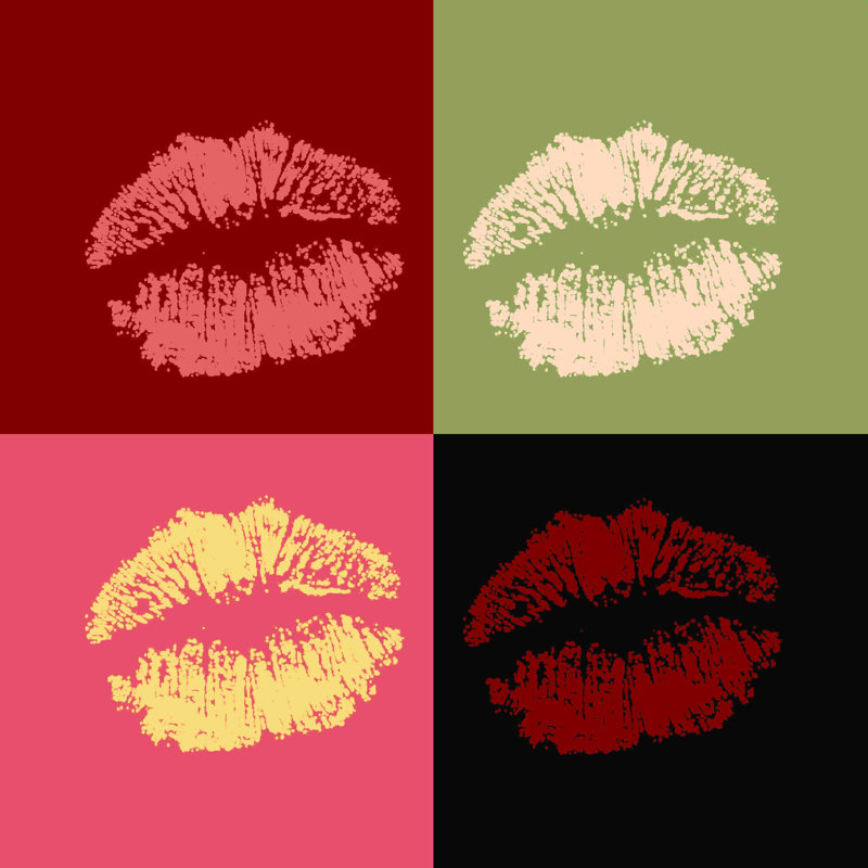 " Warhol Lips ", 12" H x 12" W