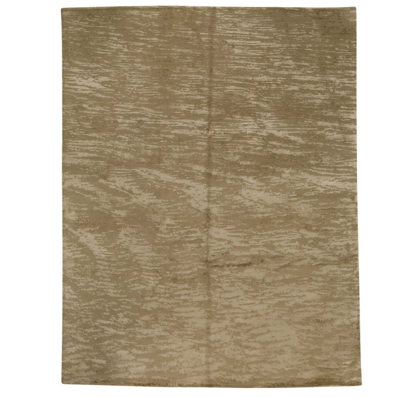 Hand Knotted Area Rug in Gold