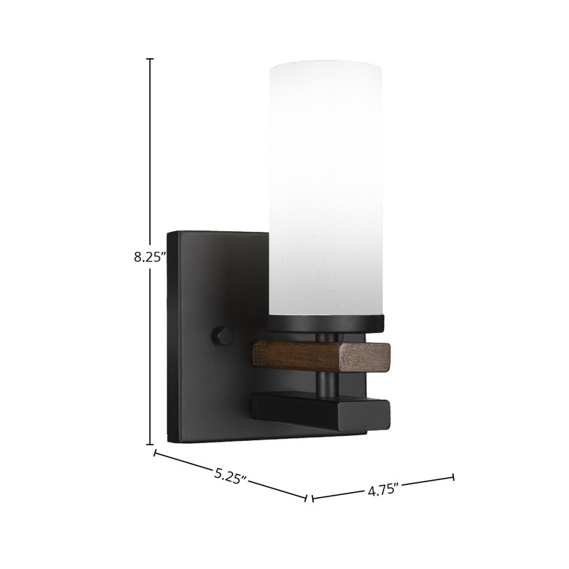 Applique murale Belmont, Noir mat / bois peint, Blanc