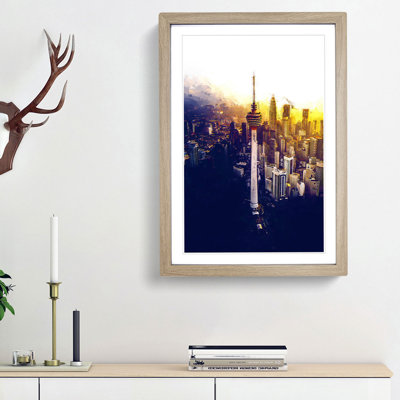 Menara Tower in Kuala Lumpur in Abstract - Picture Frame Graphic Art Print