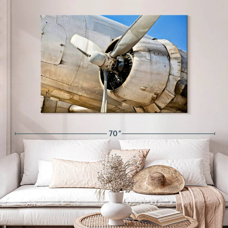 Mehar Military Propeller Airplane, 34" H x 51" W