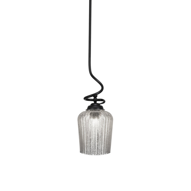 Capri Stem Hung Pendant, Matte Black