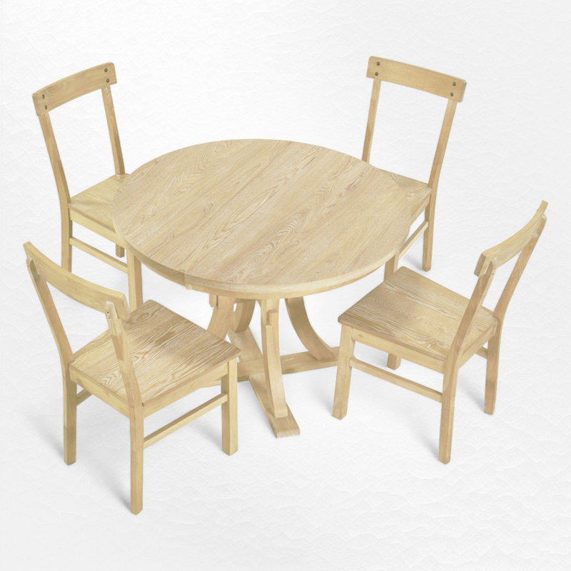 Ensemble de salle à manger ronde 57,03 po Edinburg, Brun