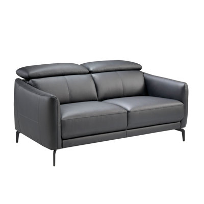 Black leather seater sofa