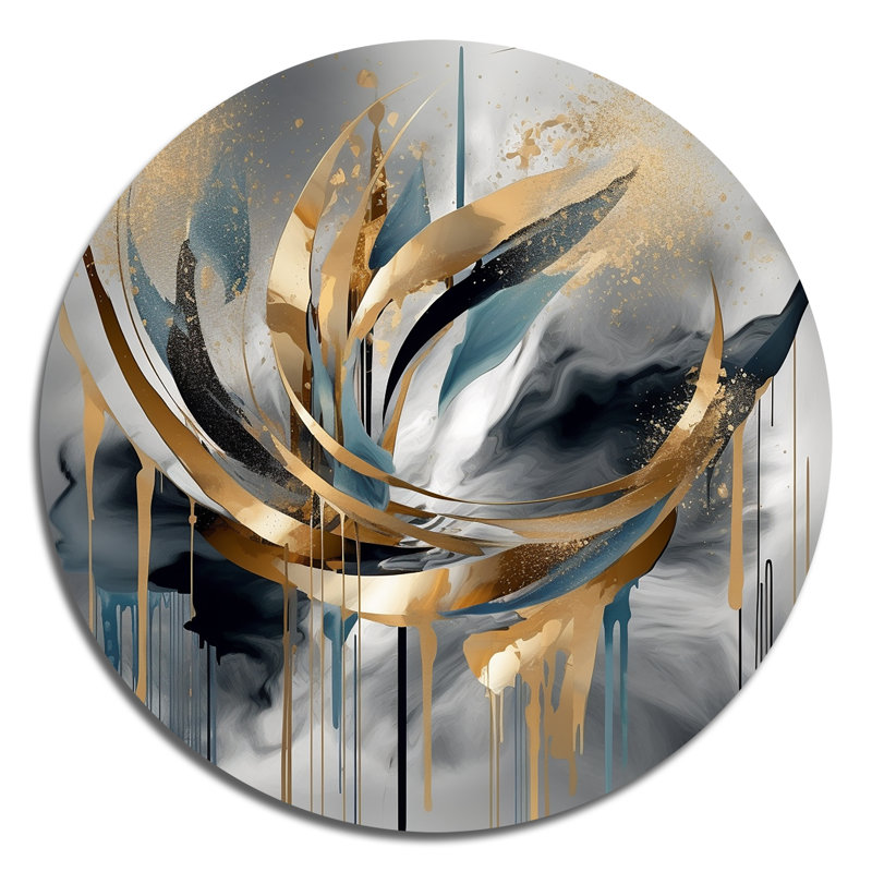 Duffield - Art abstrait rond en métal, H 36 po x l 36 po