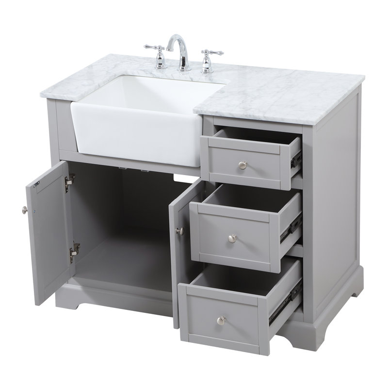 Ensemble de meuble-lavabo simple 42 po Pardue, Gris
