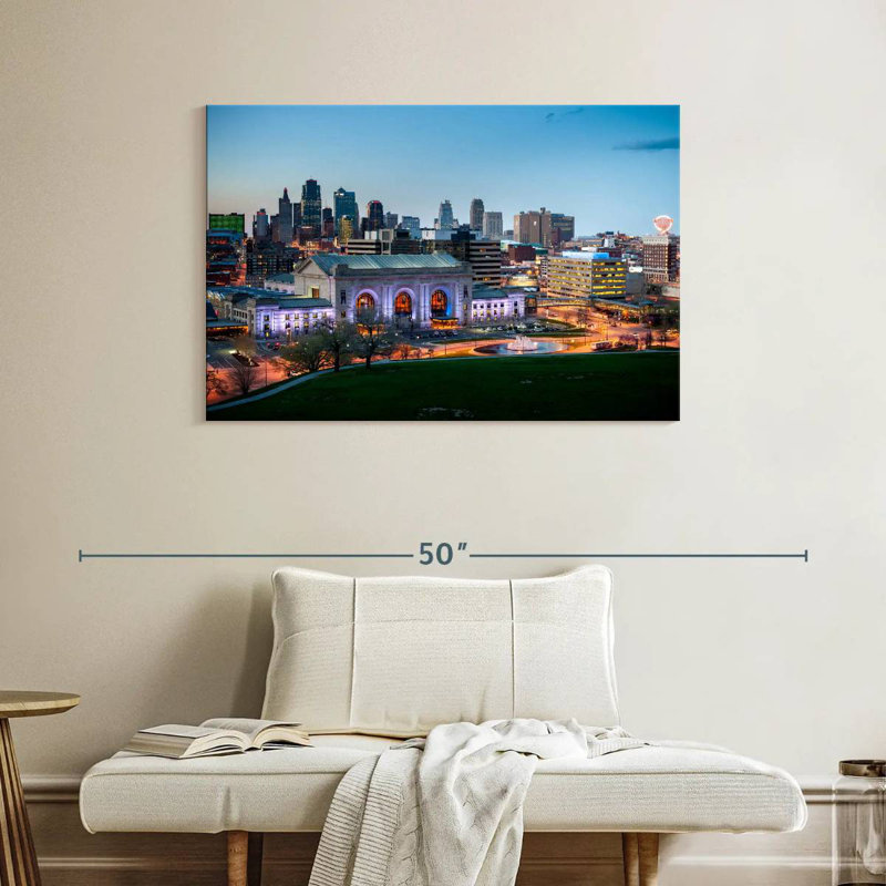 Ravi Kansas City Night Skyline, 26" H x 39" W