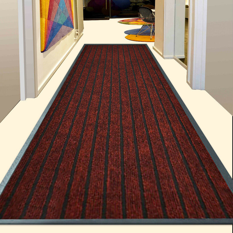 Non-Slip Indoor Outdoor Door Mat, Rectangle 120 x 150 cm, Red