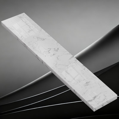 24'' W X 4'' H Engineered Stone Carrara White Backsplash Rectangular Vanity Top Polished Back Splash for Bathroom Countertop