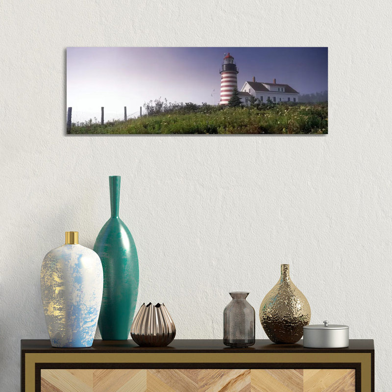 Low Angle View Of A Lighthouse - Wrapped Canvas Panoramic Print, 30.48 cm H x 91.44 cm W x 1.91 cm D