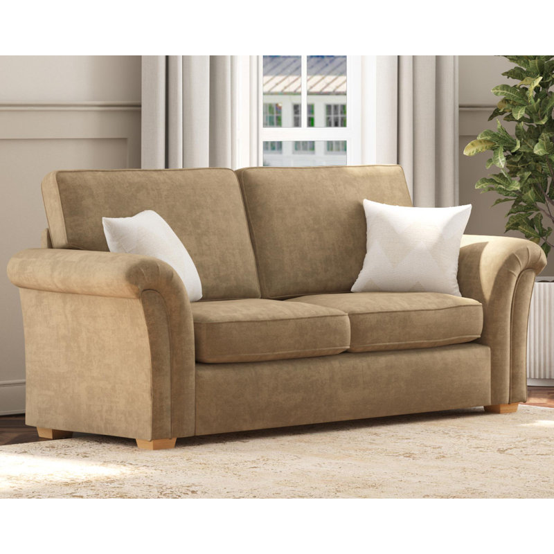 Castleacre Three Seater, Fixed Back, Dark Mink Polyester