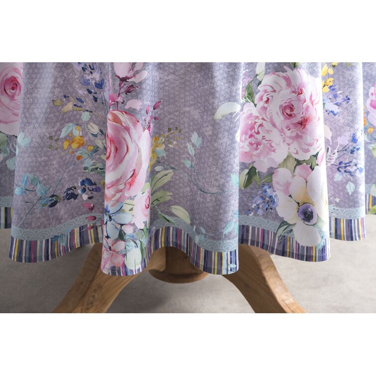 Maison d' Hermine Round Floral Cotton Tablecloth | Wayfair