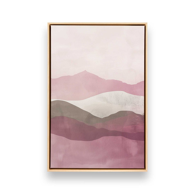 Ensemble de 3 brumines rose Fluorite, H 19 po x l 39 po, Cadre américain en érable flottant