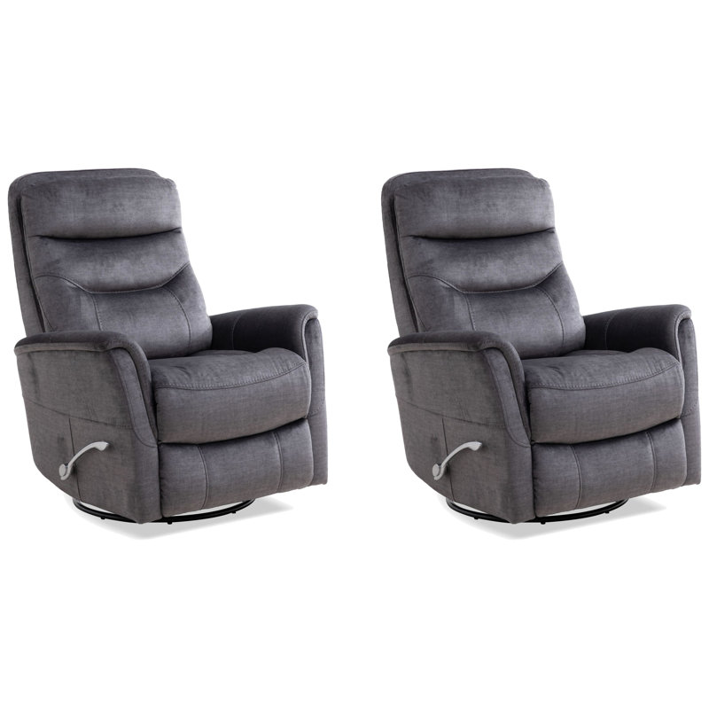 Ensemble de deux fauteuils inclinables et oscillants Akeelah, Gris anthracite Capri