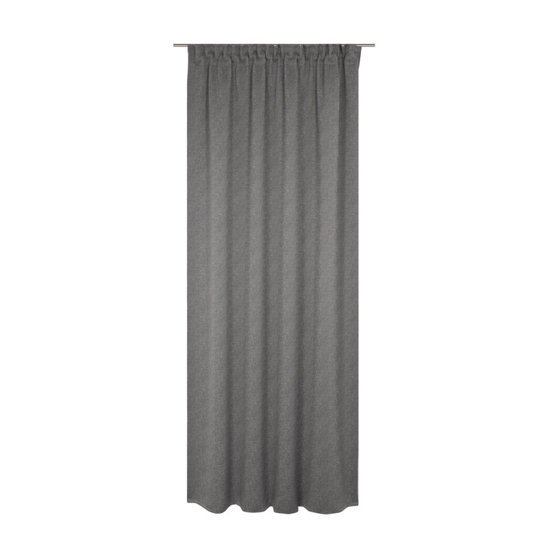 Quaniece Semi Sheer Single Curtain Panel, 245cm H x 135cm W, Grey mix