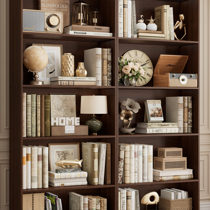 Langner 70.8" H x 23.6" W Standard Bookcase, 6-Tier Open Bookcase and Bookshelf, Freestanding Display Storage Shelves Tall Bookcase for Bedroom, Living Room and Office
