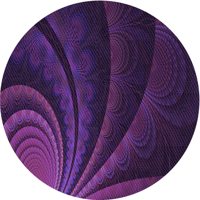 Tapis abstrait en laine mauve Anneke, Rond 3 pi