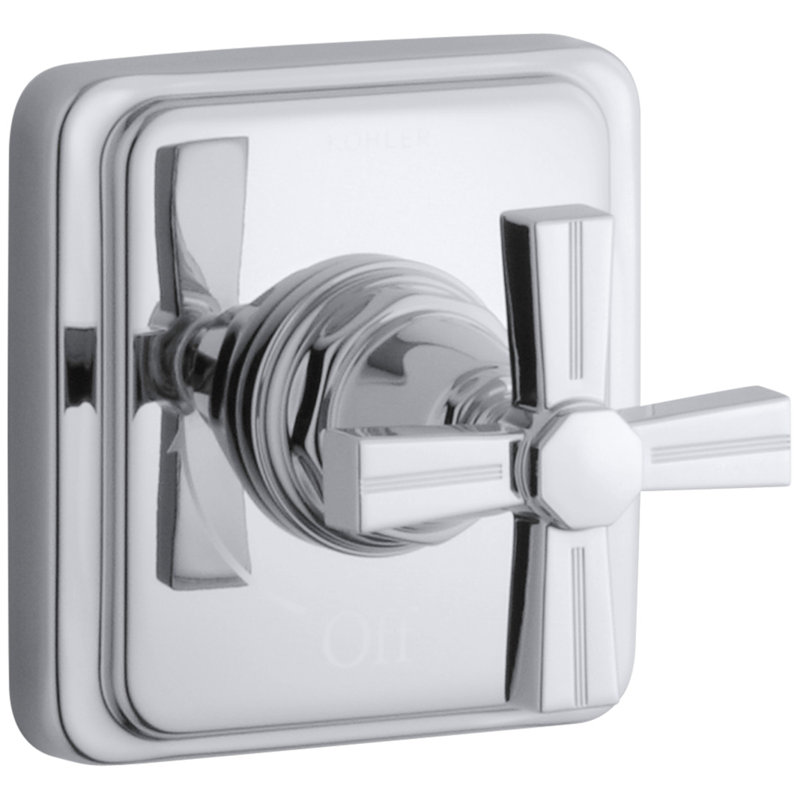 Pinstripe Valve Trim with Cross Handle for Volume Control Valve, Requires Valve, Chrome poli
