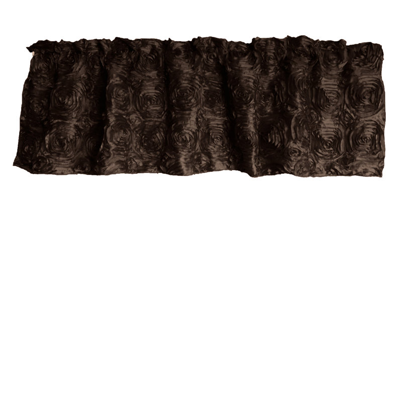 Floral Tailored Window Valance, Brown, 54" W x 24" L