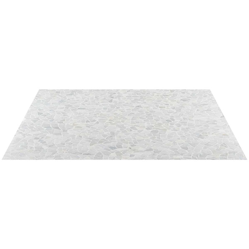 Nature 12x12 Tumbled Pebble Tumbled Mosaic Tile, Carrara