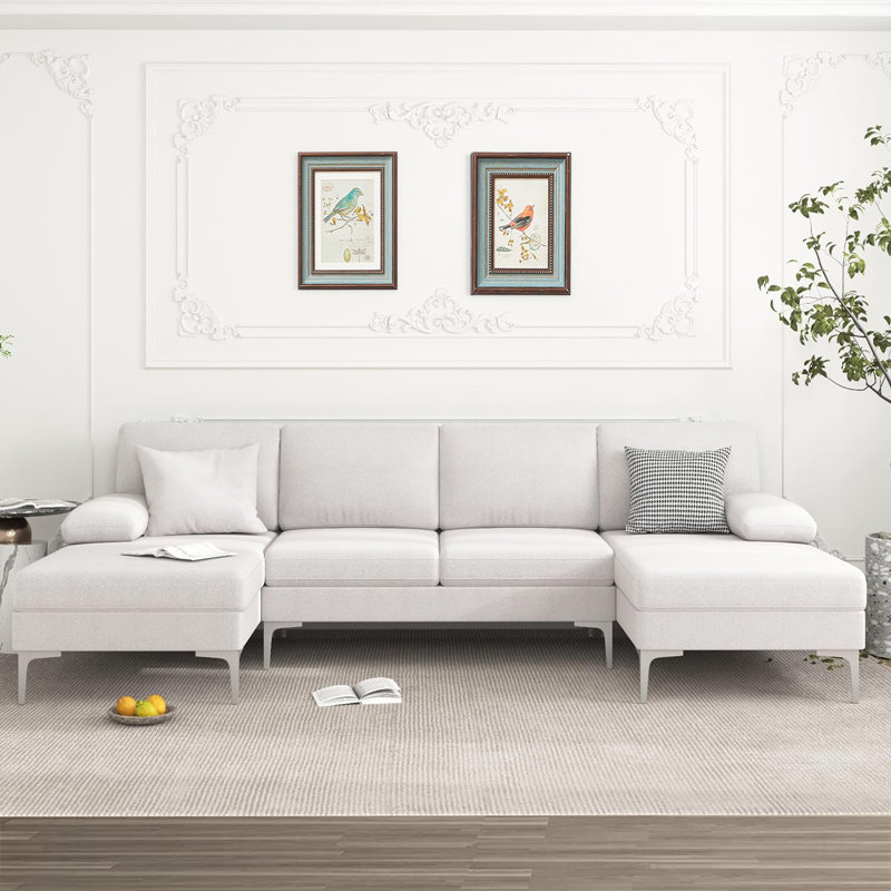 Canapé modulaire Izaiha, Mélange de lin beige