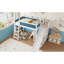 Lit mezzanine simple avec tablettes de rangement et garde-robe, lits mezzanine en bois massif avec glissière amovible et échelles, aucune boîte à ressorts nécessaire-698299182-698299221