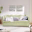 Grand lit de jour en vichy confortable avec deux tiroirs de rangement, port USB et adorable tissu en forme de vague-1079445665-1079445671