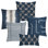 Denim Coordinated Set of 5 Indoor & Outdoor Throw Pillows