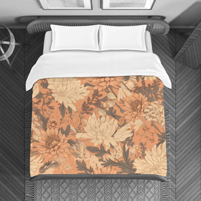 Housse de couette florale en microfibre