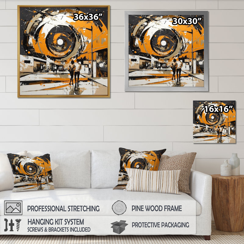 Décoration murale La Night Life In The City II - Los Angeles, H 36 po x l 36 po, Gold