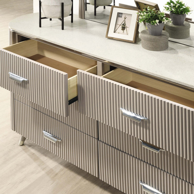 Commode 6 tiroirs avec miroir Olivarez