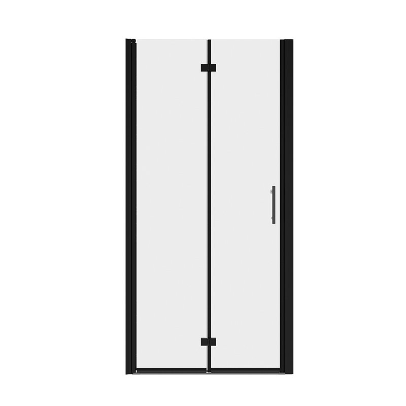 1 3/8" Adjustment,Universal Pivot Shower Door, With 1/4" Tempered Glass Finish 3672, Black