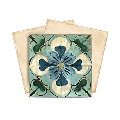 Carreaux de mosaïque décoratifs en vinyle adhésifs à motif céramique d'inspiration méditerranéenne espagnole, 30,5 x 30,5 cm