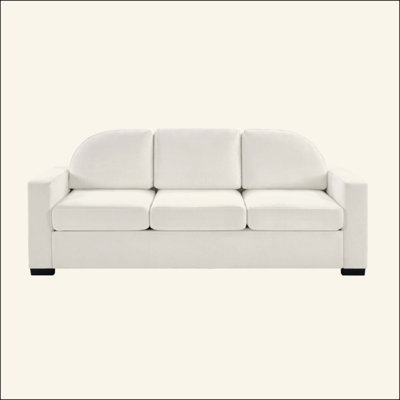 Modern 3-seater Sofa 84.7" Sofa Couch Upholstered Sofa with Curved Backrest for Living Room or Small Space