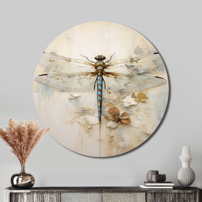 Dragonfly Delight III - Animals Round Metal Wall Art