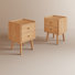 Ensemble de 2 tables de chevet 2 tiroirs en bois massif