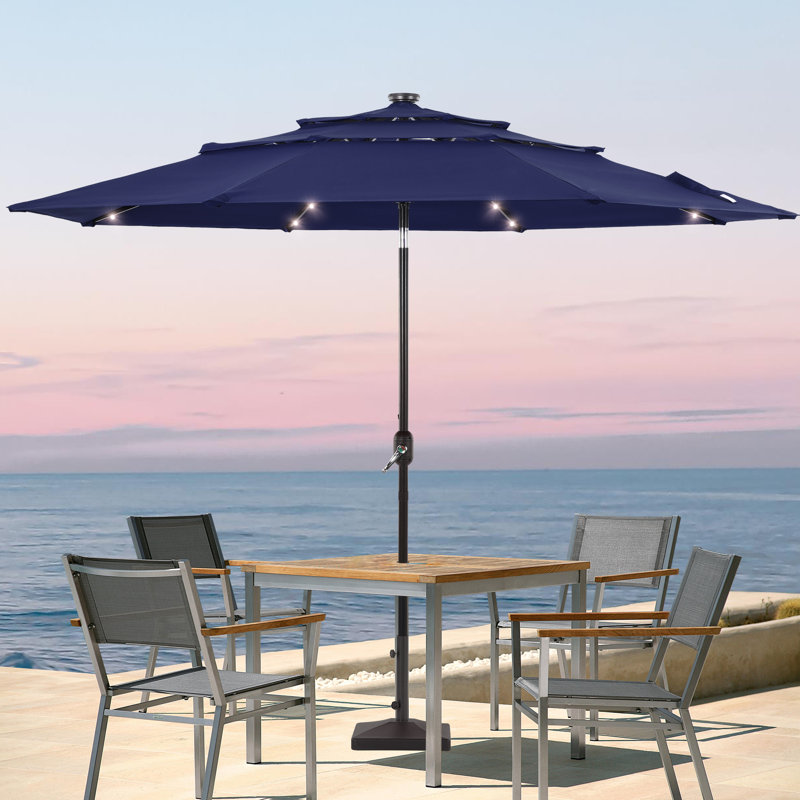 Parasol de marché lumineux 120,1 po Rudalph, Marine
