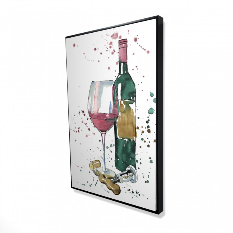 "Bouteille de vin rouge" sur toile