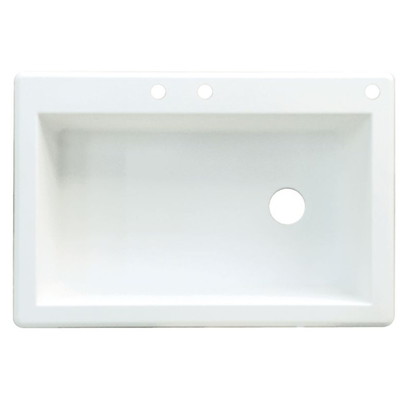 Radius 33'' L Single Bowl Granite Kitchen Sink, White