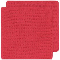 Now Designs Extra Large Red Wovern Cotton Kitchen Dish Towels, Set