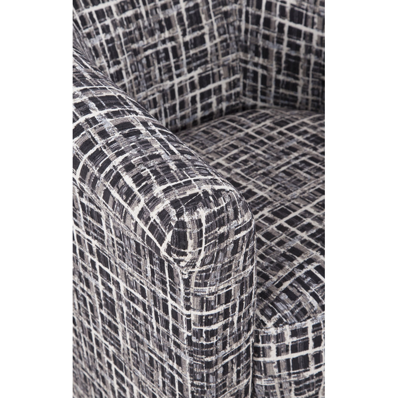 Pinehill Marvel 360 Swivel Barrel Chair, Chet Silhouette Black and Gray