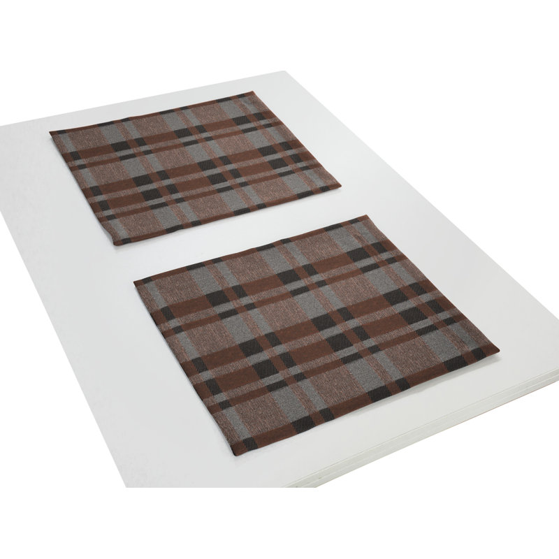 Devore Dining Linen Set, Brown, grey and black